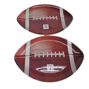 T-Mobile Football Serving Trays Set of 2 Melamine Plastic Tailgate Party Platter